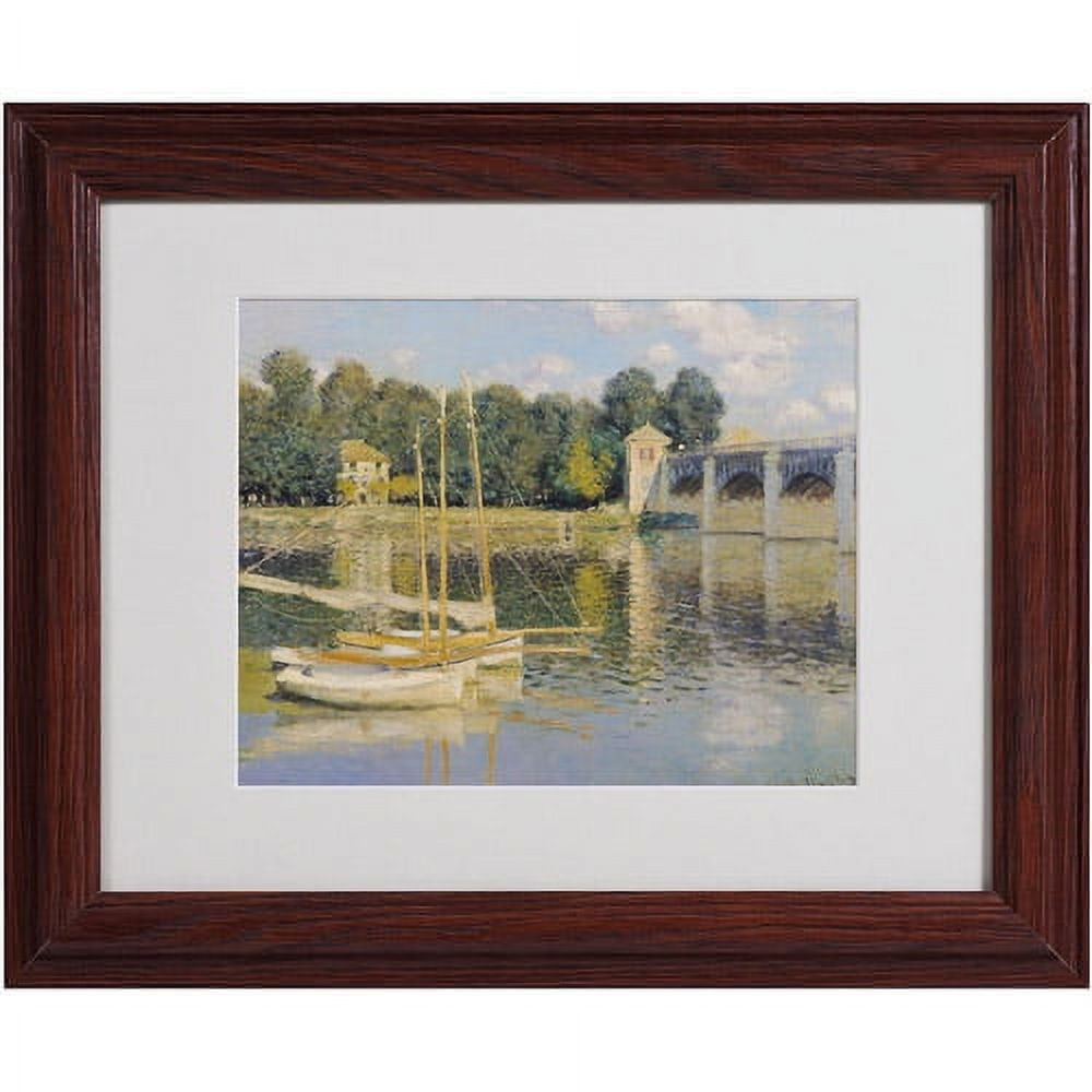 Trademark Fine Art "The Bridge at Argenteuil" Matted Framed Canvas Art by Claude Monet