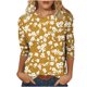 thumbnail image 1 of Camiseta de Cuello Redondo Impresa Casual para Mujeres con Mangas 3/4, Camiseta de Moda Casual de Longitud Media, 1 of 4