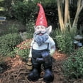 thumbnail image 2 of Homestyles Gardener Gnome Holding a Watering Can and Garden Tool Bag Extra Large Outdoor Garden Statue 21"H, 2 of 6
