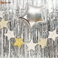thumbnail image 2 of Spencer 2 Pack Silver Metallic Tinsel Foil Fringe Curtains, 8.2 x 3.2 ft Doorway Window Curtain for Photo Backdrop Baby Shower Wedding Birthday Party Decor, 2 of 7