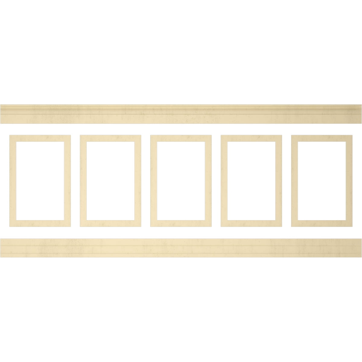Ekena millwork 94 1/2"L (Adjustable 40"H to 44"H) Ashford Square Panel Traditional Wainscot Paneling Kit