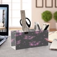 thumbnail image 4 of BZSMCE Acrylic 4 Compartments Pencil Holder Organizer Makeup Brush Holder In Pink Butterflies and Roses Pattern Pattern, 4 of 7