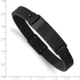 thumbnail image 2 of Primal Steel Stainless Steel Brushed Black IP-plated Black Leather 8.5 Inch ID Bracelet, 2 of 7