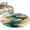 Seaweed Green Turmeric, variant on Round Rugs 3Ft, Teal Grey Marble Round Area Rug Washable Indoor Throw Carpet, Modern Abstract Art Small Non Slip Circle Rug for Bedroom Living Room Home Decor Aesthetic