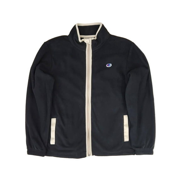 Boys Champion Black Fleece Full Zip Front Athletic Jacket Sweatshirt MED 10-12