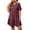 Wine, variant on Horkkom Summer Dresses for Women Short Sleeve Mini Solid Color T Shirt Dress Vacation Beach Sundresses, XL-5XL