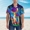 thumbnail image 2 of Sikiie Magic Mushrooms ,Fireflies Print Men's Hawaiian Shirt, Summer Beach Button Pocket Short Sleeve T-Shirt,X-Large, 2 of 7