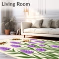 thumbnail image 2 of ODIKA 5'x7' Machine Washable Non-Slip Area Rug, Wildflower Pollinator Meadow Hive Nature Botanical Field Artisan High Traffic Rug with Pad, Beige, 681765, 2 of 8