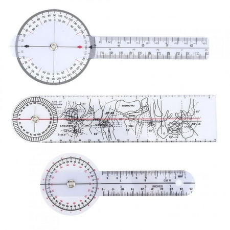 

3Pcs 6/8/10inch 360 Degree Protractor Angle Medical Ruler Spinal Goniometer