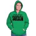 thumbnail image 3 of Fluent in Sarcasm Funny Attitude Zip Up Hoodie Men's Women's Brisco Brands S, 3 of 6
