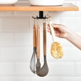 thumbnail image 3 of Estante para utensilios de cocina debajo del gabinete, ganchos para utensilios de cocina giratorios de 360 ​​° debajo del estante, soporte de almacenamiento adhesivo para utensilios de cocin, 3 of 5