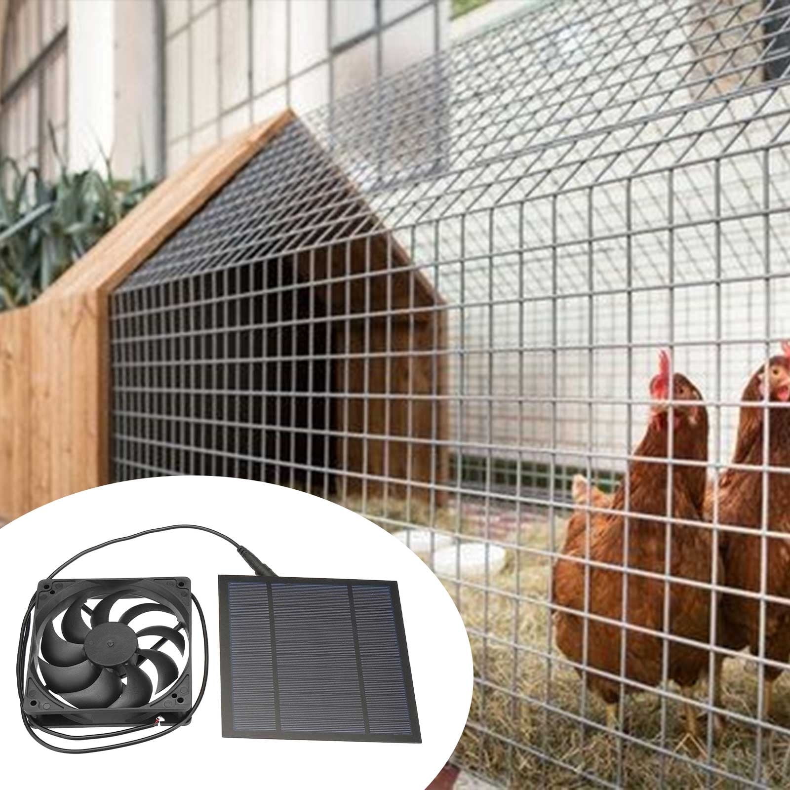 Tiitstoy Solar Powered Exhaust Fan Kit for Chicken Coops, Greenhouses, Sheds, Pet Houses, and Windows - Waterproof
