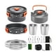 thumbnail image 1 of Juego de utensilios de cocina para acampar, ollas, sartenes y tazas portátiles, juego de tetera plegable para cocinar al aire libre, mesa de picnic para senderismo, color naranja, naranja, 1 of 5