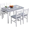 thumbnail image 1 of SogesPower 5-Piece Dining Table Set for 4 Persons, Wood Kitchen Table Set with 4 Chairs, Gray-White, 1 of 8