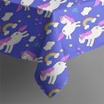 thumbnail image 4 of Blue Unicorn Rainbow Pattern Rectangle Tablecloth 60"x102",Waterproof Polyester Rectangle Table Cloth, Wipeable Spillproof Polyester Tablecloth for Dining, Camping, Indoor and Outdoor, 4 of 6