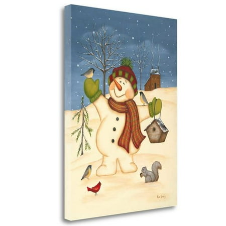 House Fine Art Canvas Print - Tangletown Fine Art 'Snowman Bird House' Print on Canvas