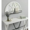 thumbnail image 5 of Kate and Laurel Hollowday Rustic Wood Framed Arched Wall Mirror with Shelf, 18.5 x 30, White and Black, Farmhouse Wall Decor, 5 of 7