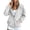 Light Gray, variant on Trendfront Womens Snap Button Hooded Jacket Long Sleeve Longline Sweatshirt Front Closure With Side Pockets Relaxed Casual Wear
