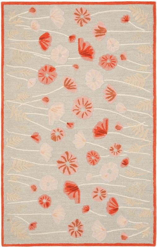 SAFAVIEH Martha Stewart Poppy Glossary Floral Area Rug, Cayenne Red, 9'6" x 13'6"