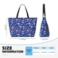 thumbnail image 4 of Disketp Blue Skull Flower Large Capacity Beach Bag, Waterproof Sandproof Beach Swim Pool Bag Tote Bag for Women, 4 of 7