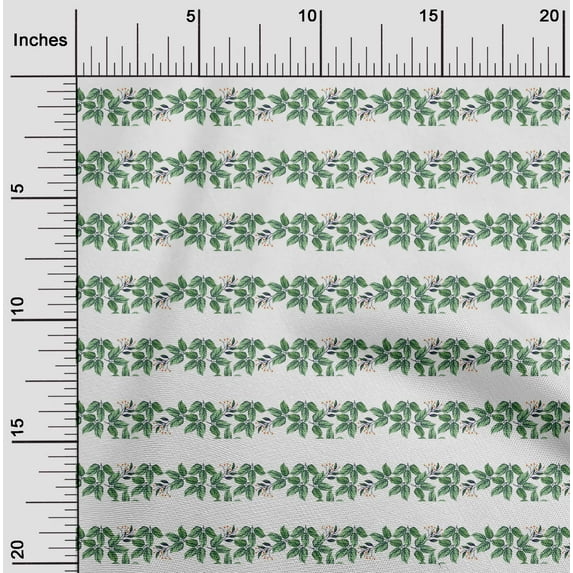 oneOone Cotton Cambric Fabric Floral & Leaves Printed Fabric 1 Yard 56 Inches Wide