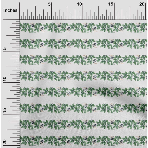oneOone Viscose Chiffon Fabric Floral & Leaves Print Sewing Fabric BTY 42 Inches Wide
