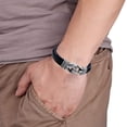 thumbnail image 4 of Pulsera Vikinga Negra Para Hombre, Pulsera Vintage De Cuero Pu, Accesorios De Ropa Duraderos Serendint AP007018-04, 4 of 6