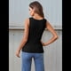 thumbnail image 5 of Camiseta Sin Mangas de Punto Acanalado Informal con Cuello Cuadrado de Verano para Mujer, Color Negro, Talla M, 5 of 6