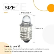 Uxcell 3V E10 White Light Mini LED Flashlight Bulbs 5 Count
