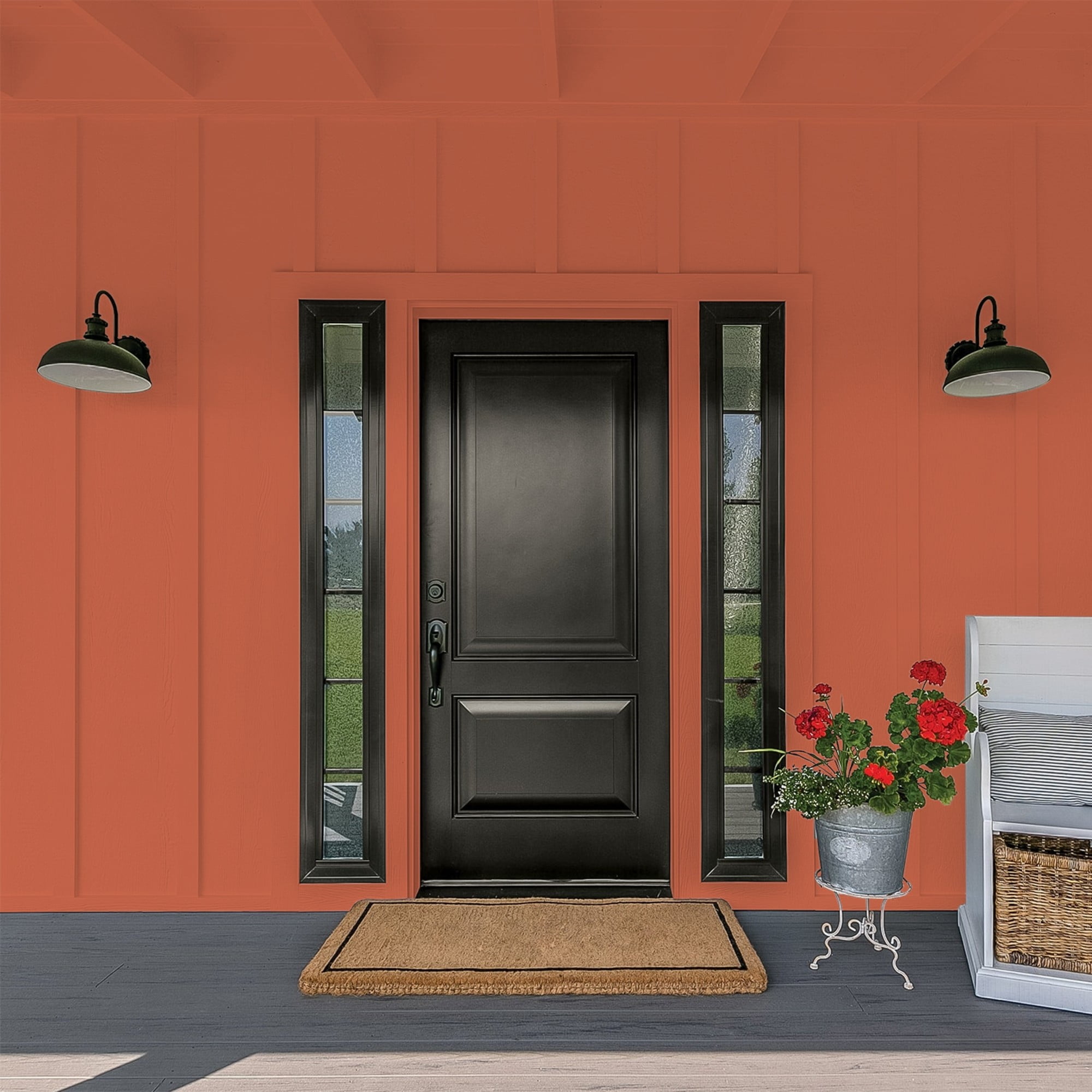 Glidden Fundamentals Glowing Firelight / Orange, Flat Exterior Paint, 1 Gallon
