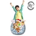 thumbnail image 3 of Whale Storage Toy Bag Chair, Big Size Mammal Fish in Oceans with Underwater Anchor Seaweed Bubbles Print, Stuffed Animal Organizer Washable Bag, Small Size, Pale Blue Multicolor, by Ambesonne, 3 of 3