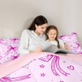 thumbnail image 5 of Manfei Coquette Bowknot 7-Piece Twin Bedding,Pink Loves Pattern Bedding Comforter Set,Pink Reversible, 5 of 7