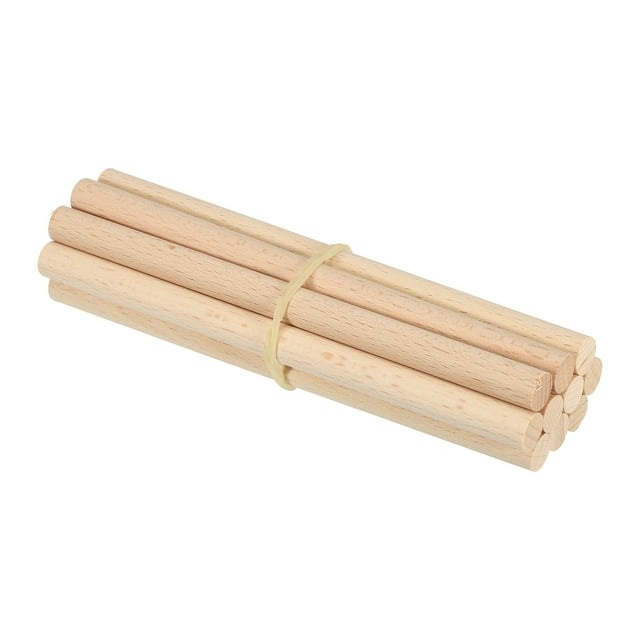 Unique Bargains 3/8 x 6 Inch Dowel Rods Wood Sticks Unfinished Wooden Dowel Rods Round Dowels Sticks 10 Pcs