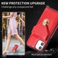 thumbnail image 5 of Crossbody Wallet Women Case for iPhone 11,[RFID Blocking] Credit Card Holder with Should Strap,Premium PU Leather Purse Metal Buckle Folio Flip Cover For iPhone 11, Red, 5 of 8