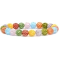 thumbnail image 1 of Multi-Color Crackle Rock Crystal Gemstone 8mm Round Beads Stretch Bracelet 7 Inch Unisex, 1 of 4