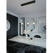 AFX Kiran 3 Light Linear Pendant - Medium Base 120V - Black