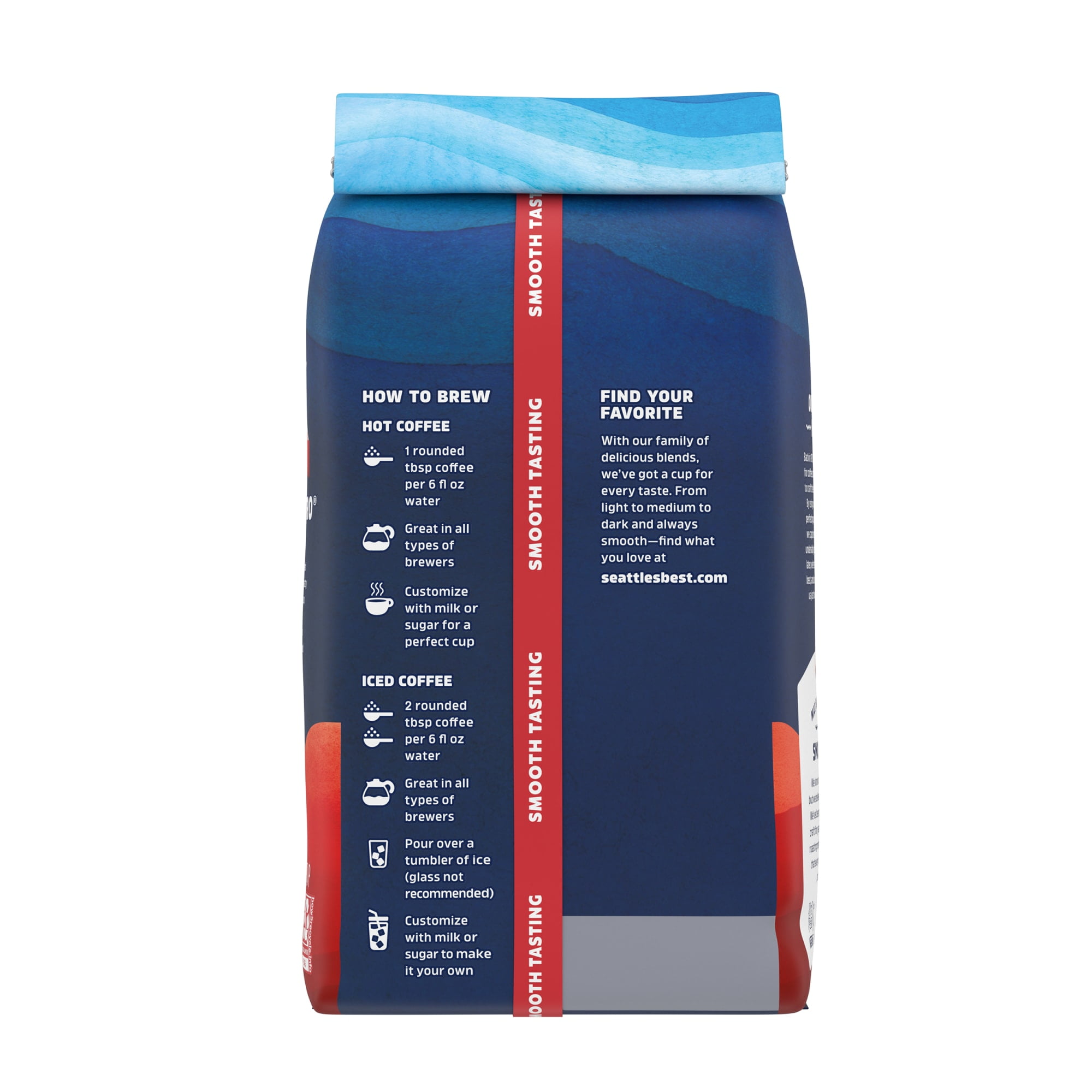 (2 pack) Seattle’s Best Coffee, 6th Ave Bistro, Dark Roast, Ground Coffee, 100% Arabica, 12 oz