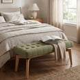 thumbnail image 3 of Guyou Entryway Bench Tufted Upholstered Bench 45.5 End of Bed Bench for Bedroom Wood Storage Bench Modern Floating Design Window Bench Ottoman Long Bench Seat for Living Room Indoor Hallway, 3 of 12