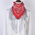 thumbnail image 3 of Sequins Scarf Exquisite Pattern Tassel Design Non-Fading Washable Quick Dry Decorative Polyester Women Beautiful Fringed Bandana Headscarf for Party, 3 of 8