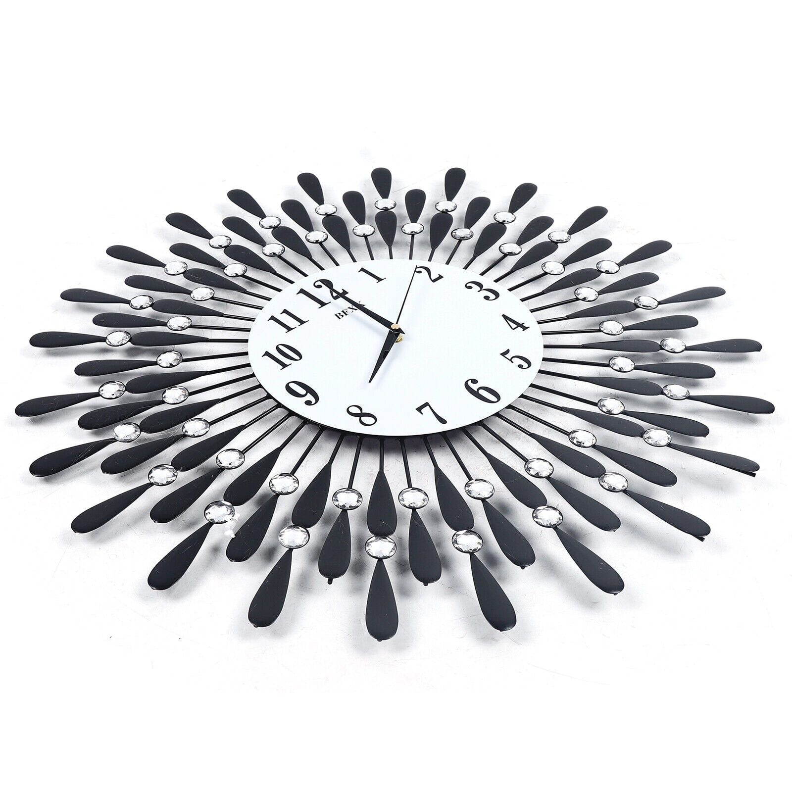 24.5inch Large Analog Wall Clock Modern Decorative Clock for Living Room Decor Battery Operated Black