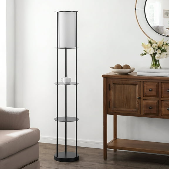 SAFAVIEH Hayes 59.5 in. Mid-Century Iron Floor Lamp, Black