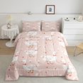 thumbnail image 2 of spefrowx Rustic Bowknot Goose Full Size Comforter Sets for Girls, Pink Bow Butterfly Bedding Comforter Set, Pink Reversible, 3pcs, 1 Comforter and 2 Pillowcases, 2 of 6