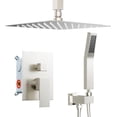 thumbnail image 2 of Brushed Gold Shower System   Ceiling Mount Shower Set Wall Mount Rainfall Showerhead with Handheld Functions -Pressure Spray  Dual Rain Shower Faucet Set with Valve Complete, 2 of 4