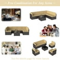 thumbnail image 3 of Kinbor 7pcs Outdoor Patio Sectional Set Rattan Wicker Sectional Sofa for 6 with Khaki Cushions, 3 of 9