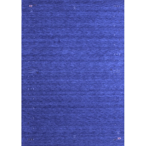 Ahgly Company Machine Washable Indoor Rectangle Abstract Blue Contemporary Area Rugs, 4' x 6'