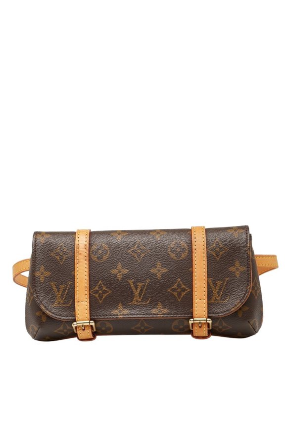 Pre-Owned Louis Vuitton Monogram Pochette Marel Waist Bag M51159 Brown Leather... (Good)