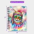 thumbnail image 5 of Hippie Abyssinian Portrait Watercolor Tie-Dye Vintage Styles Spiral Bound Journal Cat Lover Kitten Owner Gifts 5x7in Spiral Notebook - 00014, 5 of 5