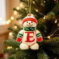 thumbnail image 7 of romoty Personalized Letter E Snowman Christmas Ornament, 3.15 in Acrylic Monogram Initial Knit Snowman Pendant with Cord for Xmas Tree Wreath Mantel Decor Kids Stocking Stuffer Gift, 7 of 7