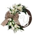 thumbnail image 2 of Godderr 26 Letters Door Front Hanging Wreath Wreath Natural Rattan Wreath Home Simulation Tulip Vine Circle Hanging Decoration 14.5inch, 2 of 2