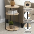 thumbnail image 4 of Convenience Concepts Designs2Go Simon 3 Tier End Table with USB Ports, Weathered White & Black, 4 of 8